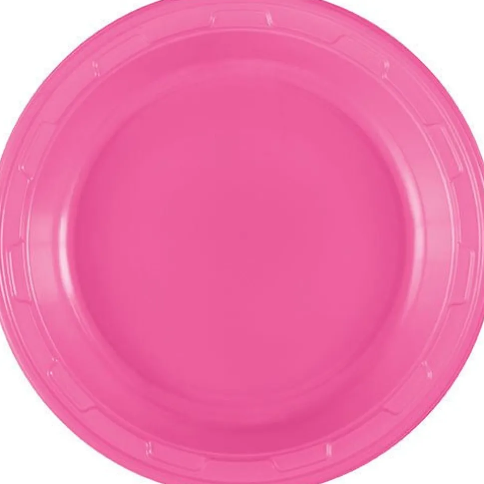 Hot Pink Plastic Plate 7in | 50ct