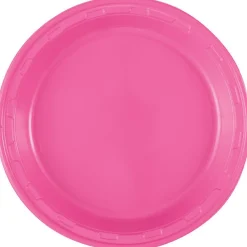 Hot Pink Plastic Plate 10in | 50ct