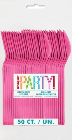 Hot Pink Premium Spoons | 50ct