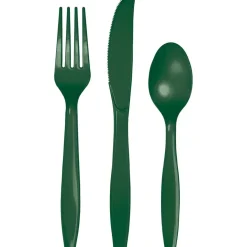 Hunter Green Cutlery Assortment | 24ct