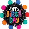 29in Colorful Circles Birthday Supershape Balloon | 1ct