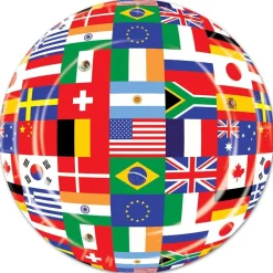 International Flag 7in Paper Dessert Plates | 8ct