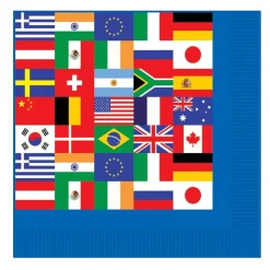 International Flag 6in Paper Luncheon Napkins | 16ct