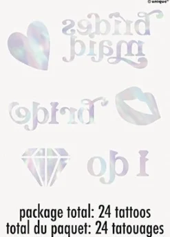 Iridescent Bride Bridesmaid Tattoos | 24ct