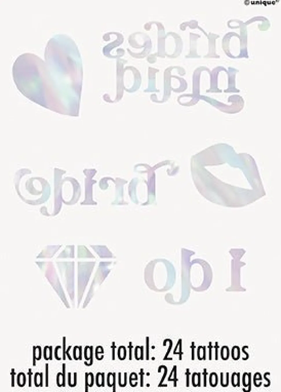 Iridescent Bride Bridesmaid Tattoos | 24ct