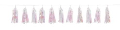 Iridescent Tassel Unicorn Garland 9ft | 1ct