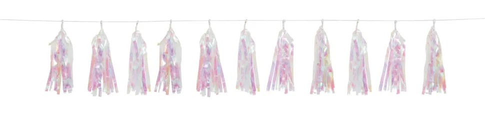 Iridescent Tassel Unicorn Garland 9ft | 1ct