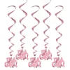 It's A Girl Pink Swirl Hanging Decorations | 5ct