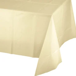 Ivory Plastic Tablecover 54"x108" | 1ct