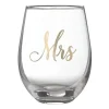 Lillian Rose Gold Mrs. Stemless Wine Glass | 1ct