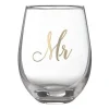Lillian Rose Gold Mr. Stemless Wine Glass | 1ct