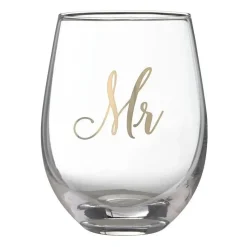 Lillian Rose Gold Mr. Stemless Wine Glass | 1ct