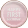Little Miss One-derful First Birthday Round Plates 7" | 8 ct
