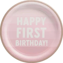 Little Miss One-derful First Birthday Round Plates 7" | 8 ct