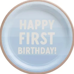 Little Mister One-derful First Birthday Round Plates, 7" | 8 ct