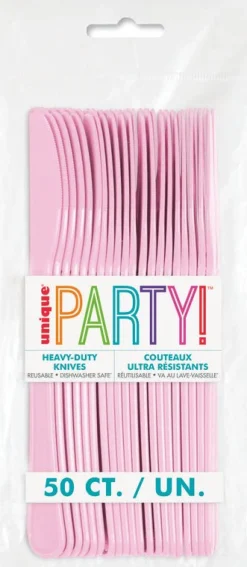 Lovely Pink Premium Plastic Knives | 50ct