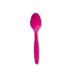 Magenta Plastic Spoons | 24ct