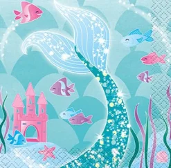 Mermaid Beverage Napkins | 16ct