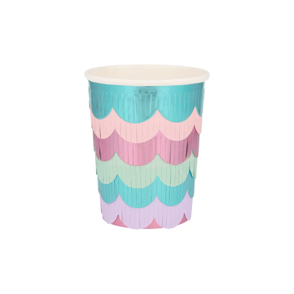 Mermaid Scalloped Fringe Cups | 8ct