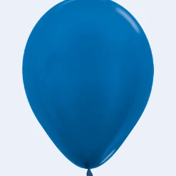 Metallic Blue Latex Balloon w/ Helium & Hi-Float Latex Balloon, 11" | 1 ct