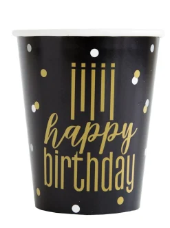Metallic Happy Birthday Cup 9oz | 8ct