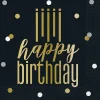 Metallic Happy Birthday Lunch Napkins | 16ct