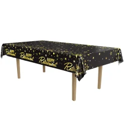 Metallic Happy Retirement Tablecover - Confetti & Stars | 1ct