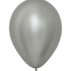 Metallic Silver Latex Balloon w/ Helium & Hi-Float, 11" | 1 ct