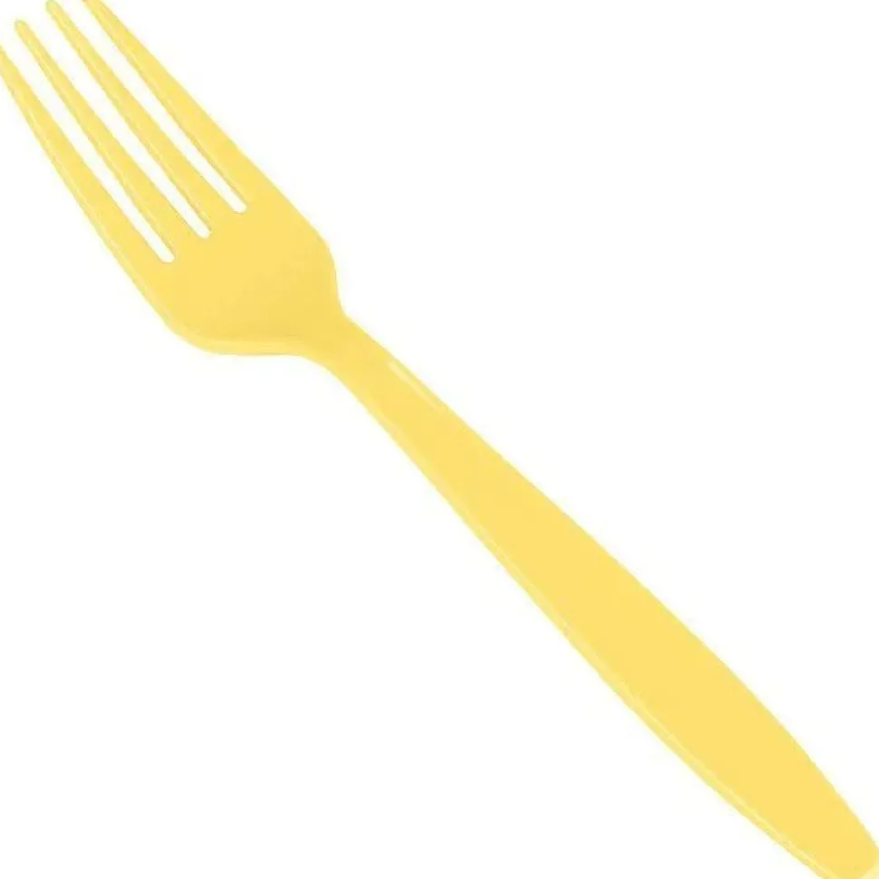 Mimosa Yellow Premium Plastic Forks | 24ct