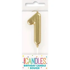 Mini Gold Number 1 Candle | 1ct