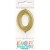 Mini Gold Number 0 Candle | 1ct