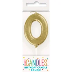 Mini Gold Number 0 Candle | 1ct