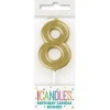 Mini Gold Number 8 Candle | 1ct