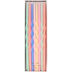 Mixed Twisted Long Candles | 16ct