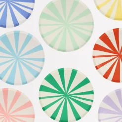 Mixed Stripe Paper Dinner Plates | 8ct