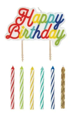 Multi-Colored Happy Birthday Candle Set | 13ct