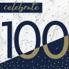 Navy & Gold Milestone Celebrate 100 Lunch Napkins | 16ct