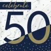 Navy & Gold Milestone Celebrate 50 Lunch Napkins | 16ct