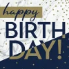 Navy & Gold Milestone Happy Birthday To You Beverage Napkins | 16ct