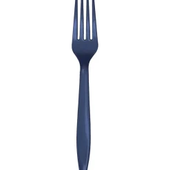 Navy Plastic Forks | 24ct