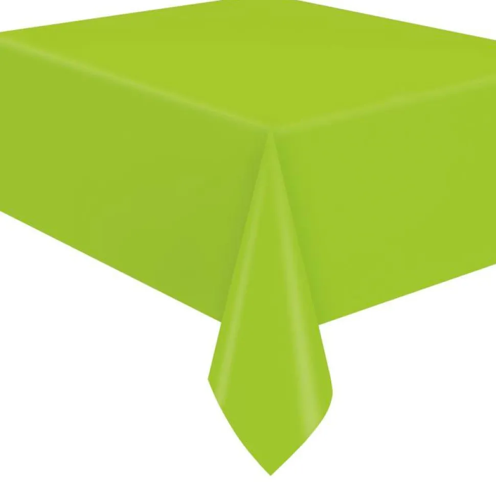 Neon Green Plastic Flannel Back Tablecover 54"x108" | 1ct