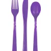 Neon Purple Assorted Cutlery | 18ct