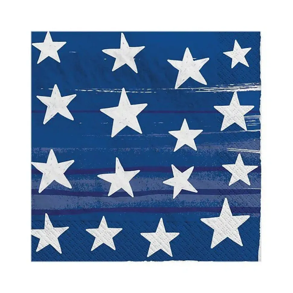 Painted Patriotic Beverage Napkins | 100ct