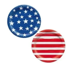 Painted Patriotic Dessert Plates 7" | 50ct