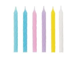 Pastel Spiral Birthday Candles | 24ct