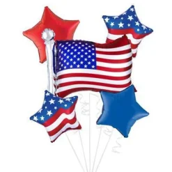 Patriotic Mylar Balloon Bouquet | 5 pcs