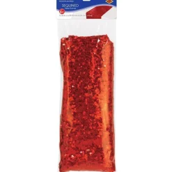 Patriotic Red Sequined Table Runner 6ft | 1 ct