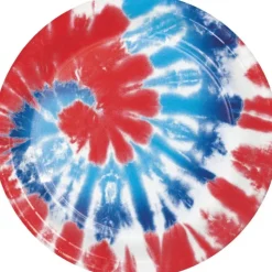 Patriotic Tie Dye 10" Round Paper Plates 8pk | 1ct