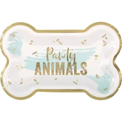 Paw Party Bone Shaped Plate 10in | 8ct