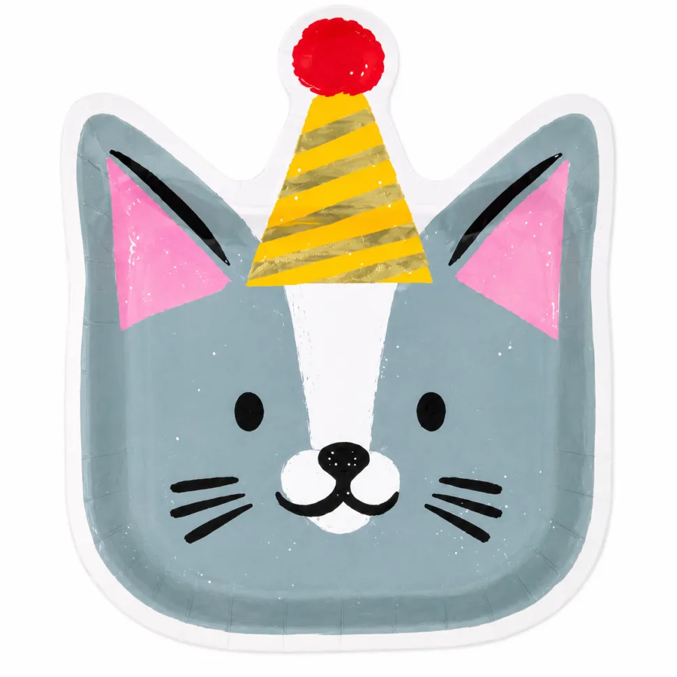 Paw Party Cat Shaped Plate 10in | 8ct